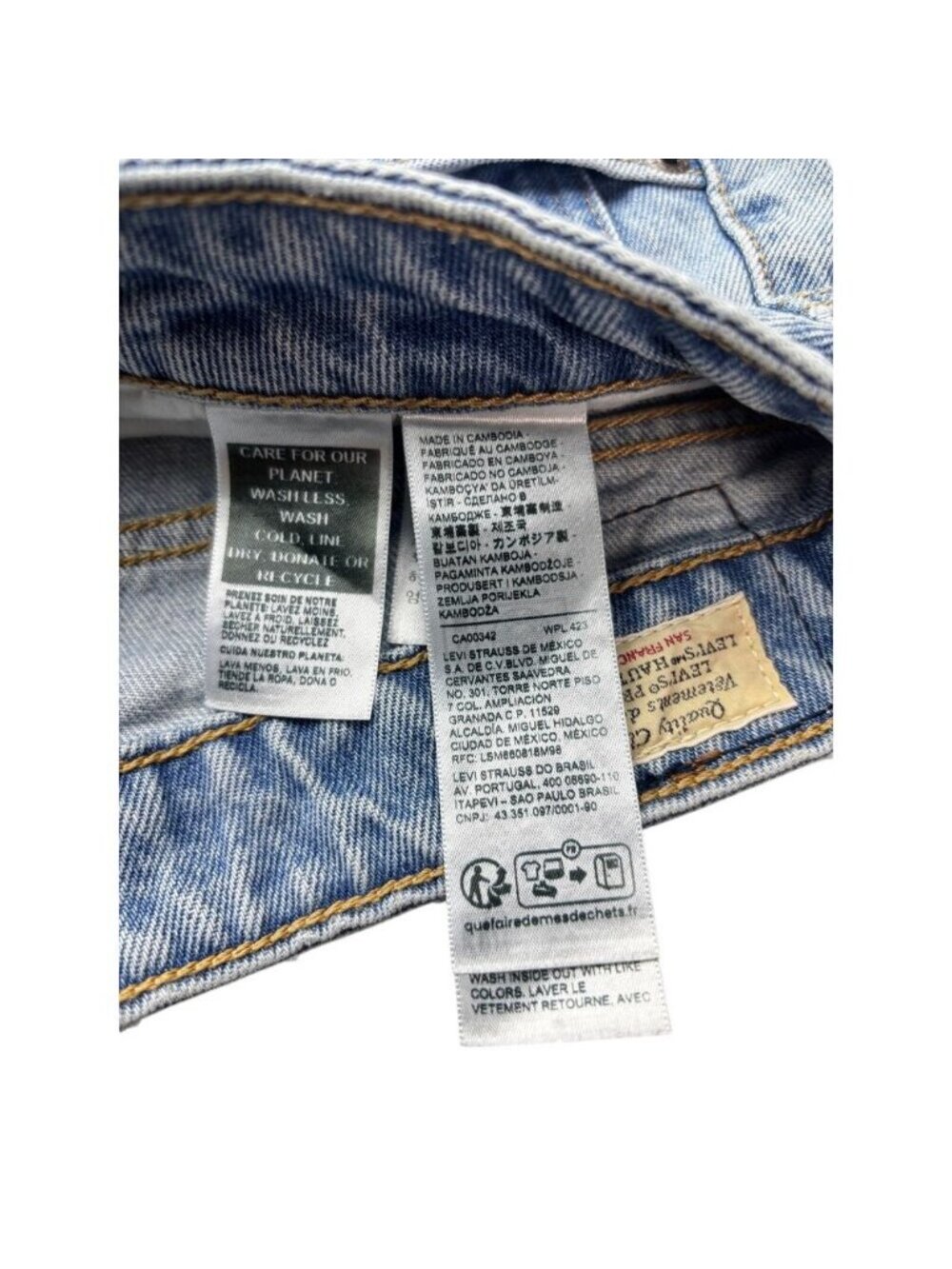 LEVI'S Premium Low Loose Wide Straight Leg Jean In That's Fashion Blue Size 27 - Picture 4 of 9